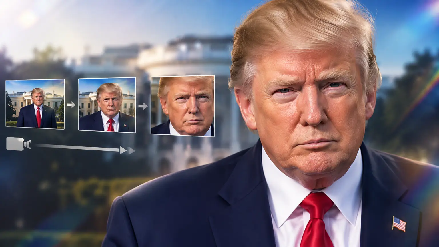 Editorial illustration for Animating a Still Image with a Smooth Camera Push Toward Trump