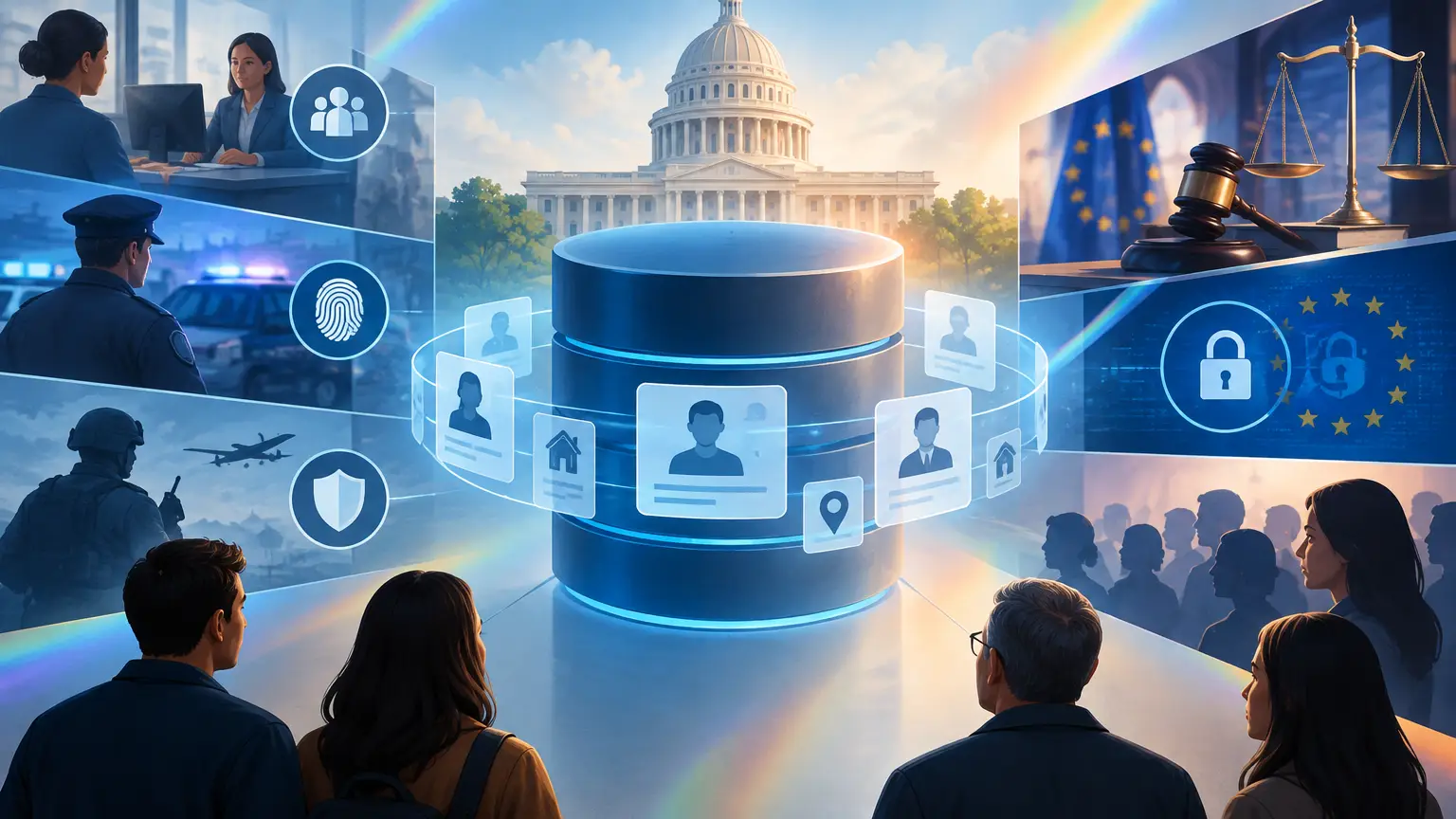 Editorial illustration for Government Use of Central Databases for Citizen Information