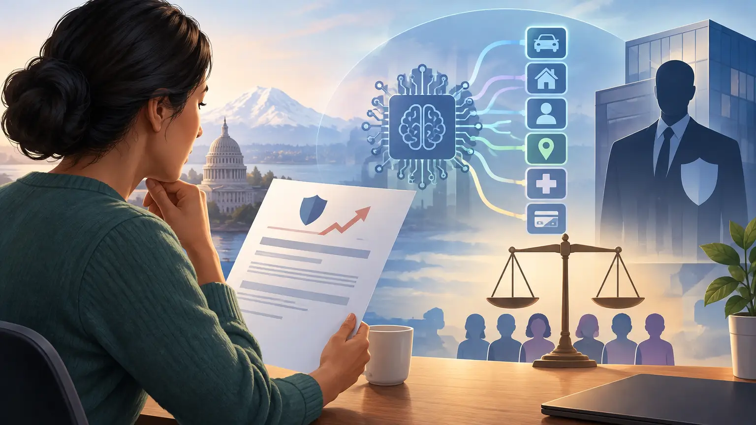 Editorial illustration for Should Insurers Have to Explain Exactly Why an Algorithm Raised Your Premium?