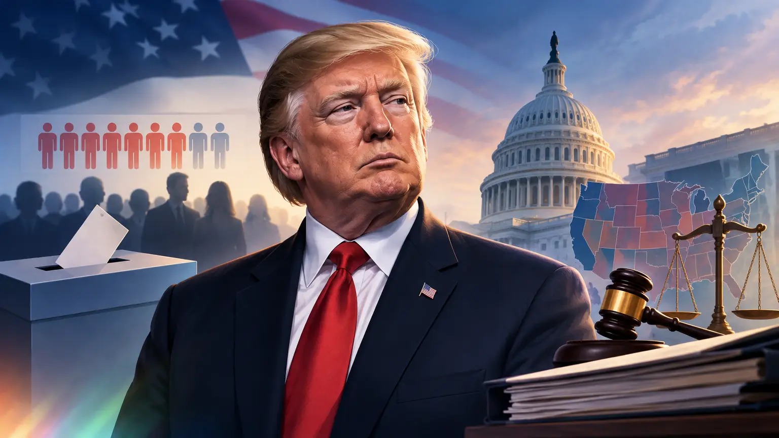 Editorial illustration for Will Donald Trump Accept a 2026 Midterm Election Loss?